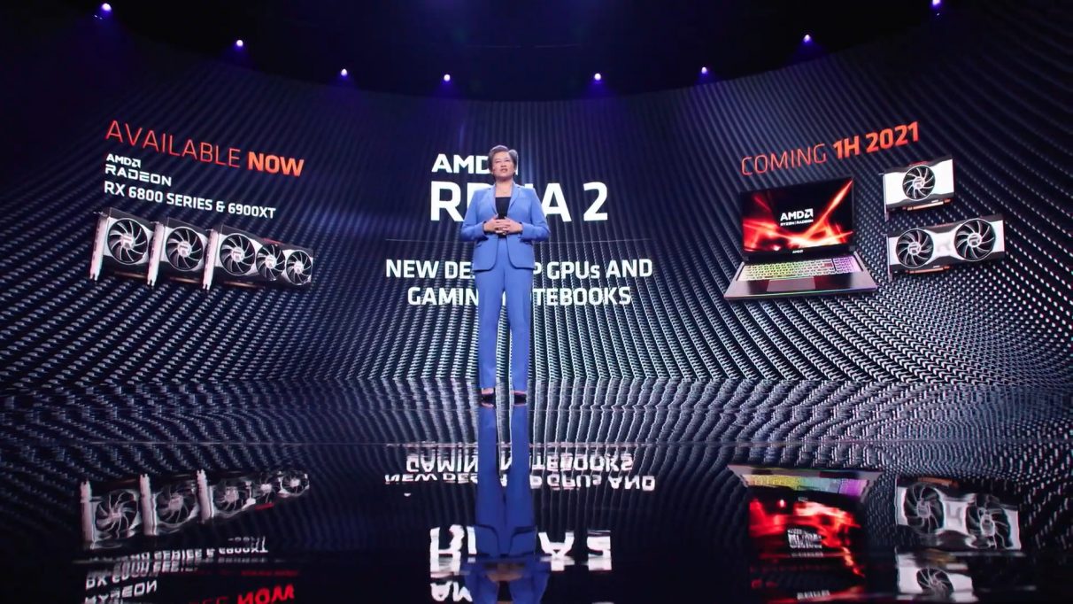 Photo of AMD Dr. Lisa Sue during her keynote speech at CES 2021.